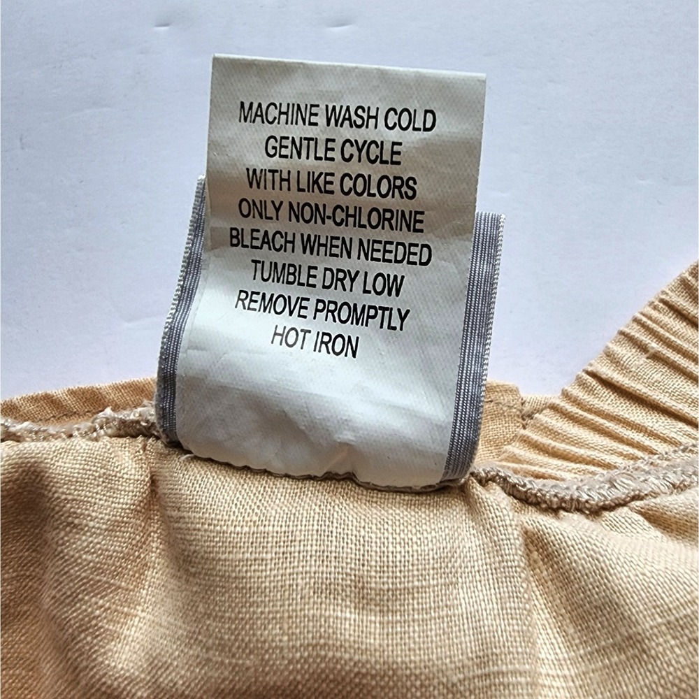 TWO STAR DOG Size Large 100% Linen Embroidered Peplum Pull-On Boho Cottage Skirt - Picture 3 of 6